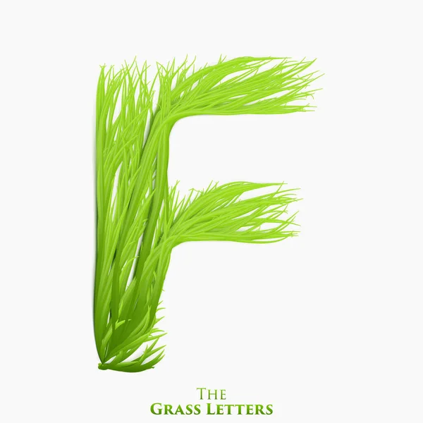 Lettre Vectorielle Alphabet Herbe Juteuse Symbole Vert Composé Herbe Croissance — Image vectorielle