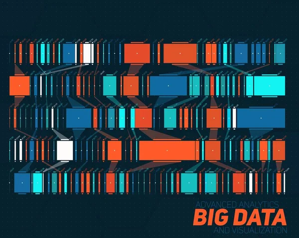 Big Data Visualização Colorida Infográfico Futurista Informação Design Estético Complexidade —  Vetores de Stock