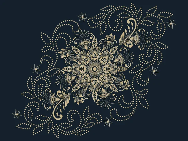 Vector Illustratie Van Mehndi Ornament Traditionele Indiaanse Stijl Sierbloemen Elementen — Stockvector