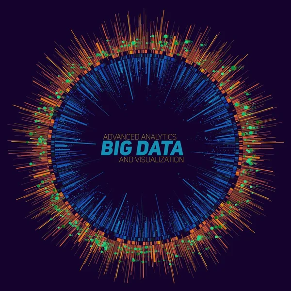 Vetor Abstrato Redondo Visualização Big Data Design Futurista Infográficos Complexidade —  Vetores de Stock