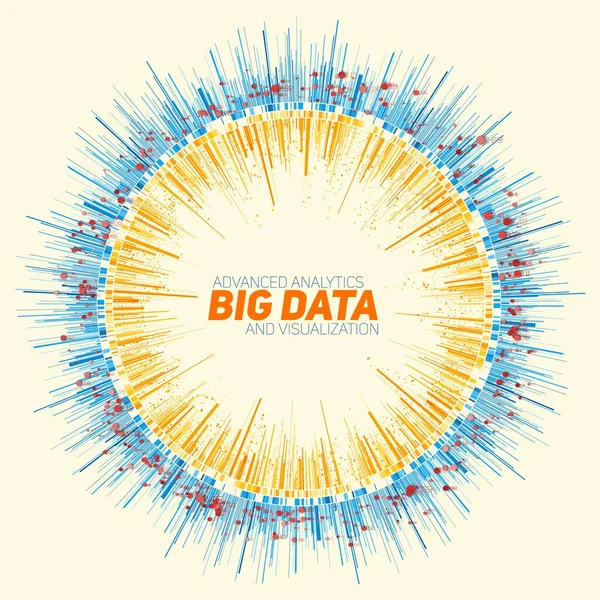Visualizzazione Astratta Dei Big Data Rotondi Vettoriali Design Infografico Futuristico — Vettoriale Stock