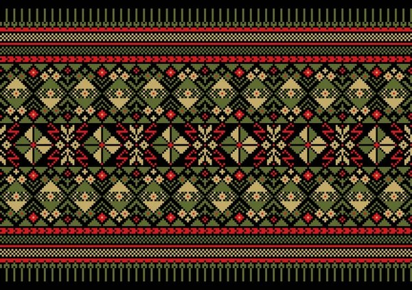 Illustration Vectorielle Motifs Ukrainiens Sans Couture Ornement Ethnique Élément Frontalier — Image vectorielle