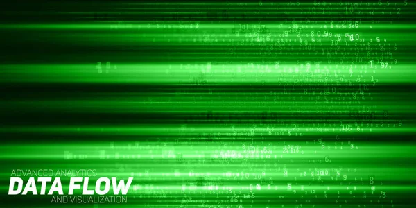 ベクトル抽象ビッグデータ可視化 データの緑の流れを数値文字列として 情報コード表現 暗号解析だ Bitcoin ブロックチェーン転送 エンコードされたデータのストリーム — ストックベクタ