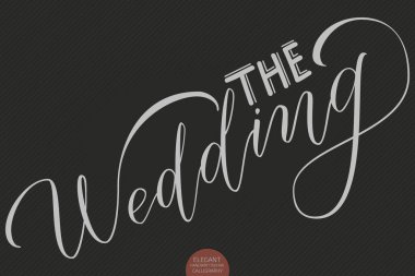 Düğünü el çizimi harflerle. Zarif modern el yazısı el yazısı. Vektör Mürekkebi çizimi. Karanlık arka planda tipografi posteri. Kartlar, davetiyeler, baskılar vs..