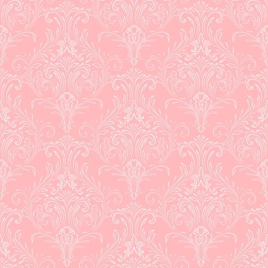 Vektör damask Dikişsiz desen arka plan. Klasik lüks eski moda damask süsleme, duvar kağıtları, tekstil, sarma için Kraliyet Viktorya Dikişsiz doku. Nefis çiçek Barok şablonu.