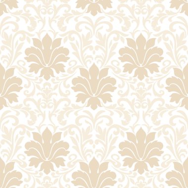 Vektör damask Dikişsiz desen arka plan. Klasik lüks eski moda damask süsleme, duvar kağıtları, tekstil, sarma için Kraliyet Viktorya Dikişsiz doku. Nefis çiçek Barok şablonu.