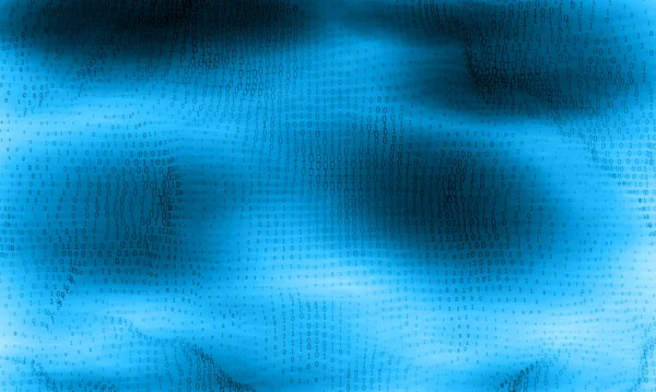 Векторная Абстракция Визуализации Больших Данных Синий Сияющий Поток Данных Двоичные — стоковый вектор