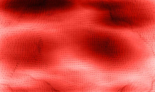 Διάνυσμα Αφηρημένη Μεγάλη Οπτικοποίηση Δεδομένων Κόκκινο Λαμπερό Ροή Δεδομένων Δυαδικοί — Διανυσματικό Αρχείο