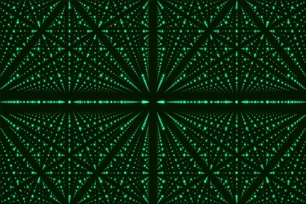 Vector Infinity Data Matrix Visualisatie Groene Big Data Structuur Met — Stockvector