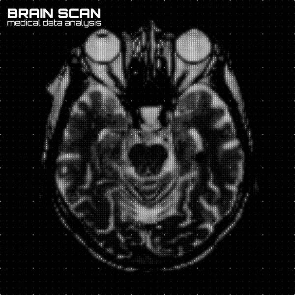 Vektör Gri Ölçekli Soyut Beyin Tomografi Analizi Dijital Beyin Röntgeni — Stok Vektör