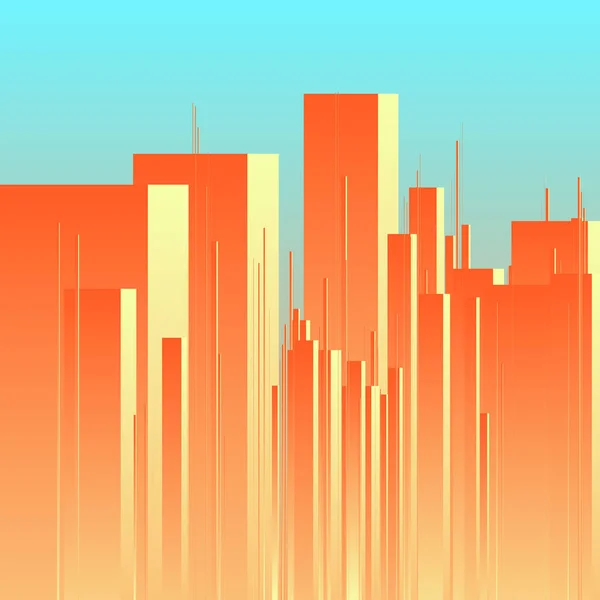 Fondo Abstracto Futurista Del Vector Ciudad Vista Del Centro Ciudad — Vector de stock