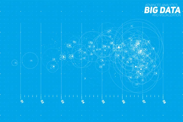 Wektor Abstrakcyjny Niebieski Big Data Wykres Wizualizacji Futurystyczny Projekt Infografiki — Wektor stockowy