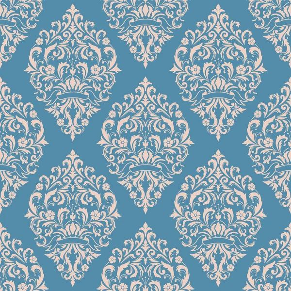 Vector Damask Seamless Pattern Background Classical Luxury Old Fashioned Damask — Stock Vector