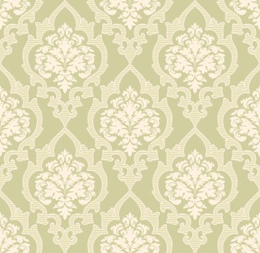 Vektör damask Dikişsiz desen arka plan. Klasik lüks eski moda damask süsleme, duvar kağıtları, tekstil, sarma için Kraliyet Viktorya Dikişsiz doku. Nefis çiçek Barok şablonu