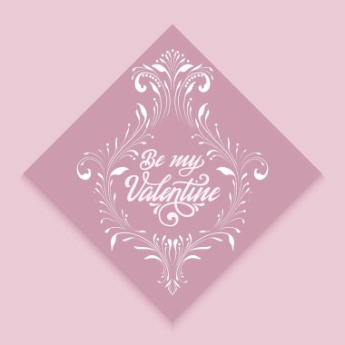 Sevgililer Günü vektör kartın kutlu olsun. Büyük kırmızı bir kalp ve zarif el yazısıyla 