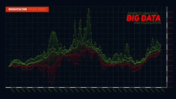 Vektorová Abstraktní Vizualizace Velkých Finančních Datových Grafů Infografický Design Akciového — Stockový vektor