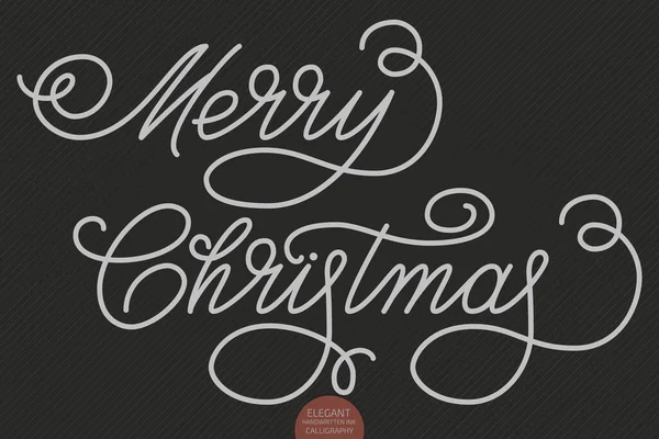 Letras Dibujadas Mano Feliz Navidad Elegante Caligrafía Manuscrita Para Vacaciones — Vector de stock