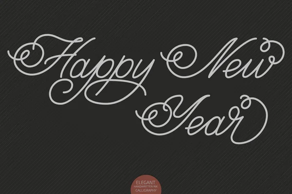 Ręcznie Rysowane Litery Szczęśliwego Nowego Roku Elegancka Kaligrafia Pisana Ręcznie — Wektor stockowy
