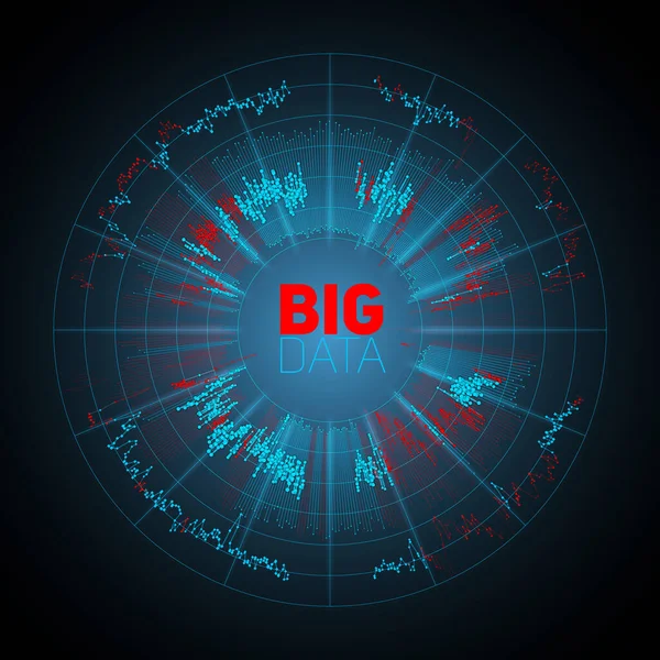 Visualisation Circulaire Big Data Infographie Futuriste Conception Esthétique Information Complexité — Image vectorielle