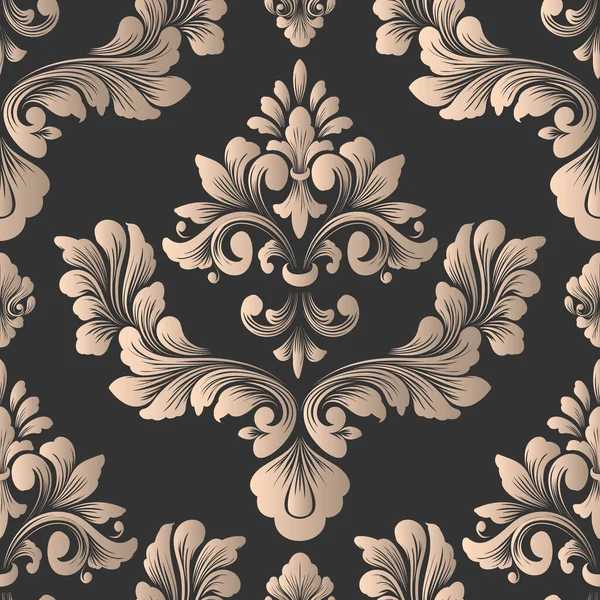 Wektor Damask Bezszwowy Element Wzorca Klasyczny Luksus Staromodny Ozdoba Damask — Wektor stockowy