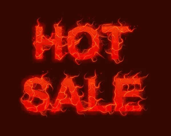 Vector Hot Sale Text Fundal Flăcări Foc Roșu Firele Ondulate — Vector de stoc