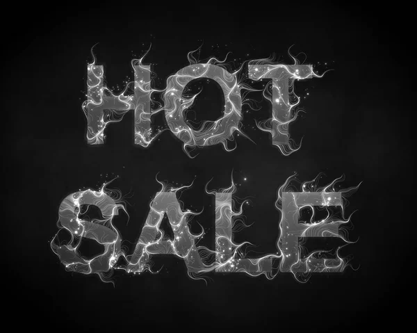 Vector Hot Sale Text Fundal Flăcări Fum Firele Nori Ondulate — Vector de stoc