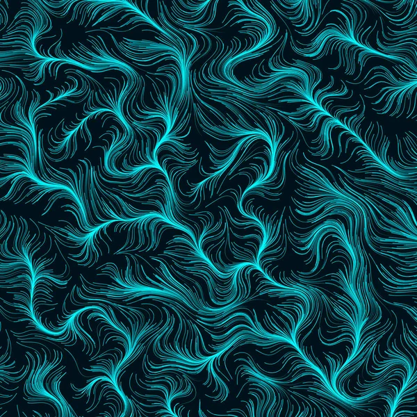 Vecteur Feu Cyan Cheveux Fond Fond Abstrait Avec Motif Bouclé — Image vectorielle