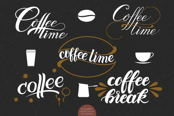 Handgezeichneter Schriftzug Kaffee Mit Flecken Elegante Moderne Handschriftliche Kalligrafie Illustration — Stockvektor