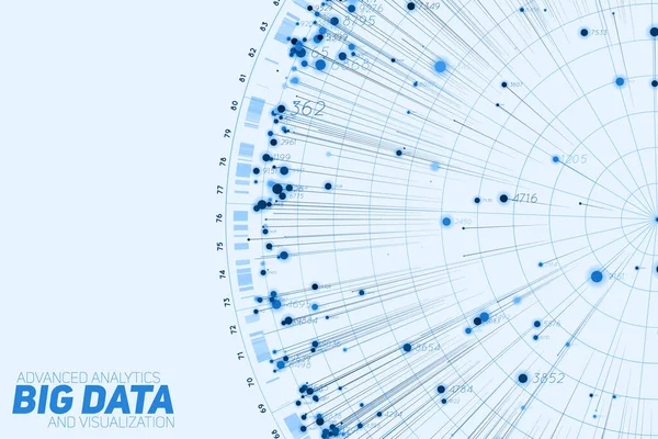 Niebieski Big Wizualizacji Kołowej Danych Futurystyczna Infografika Projektowanie Estetyczne Informacji — Wektor stockowy