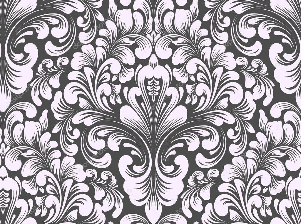 Vector damask seamless pattern element. Classical luxury old fashioned damask ornament, royal victorian seamless texture for wallpapers, textile, wrapping. Exquisite floral baroque template