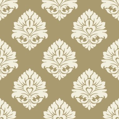 Vektör damask Dikişsiz desen arka plan. Klasik lüks eski moda damask süsleme, duvar kağıtları, tekstil, sarma için Kraliyet Viktorya Dikişsiz doku. Nefis çiçek Barok şablonu