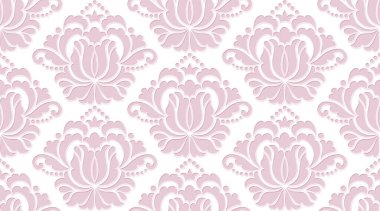 Vektör damask Dikişsiz desen arka plan. Klasik lüks eski moda damask süsleme, duvar kağıtları, tekstil, sarma için Kraliyet Viktorya Dikişsiz doku. Nefis çiçek Barok şablonu