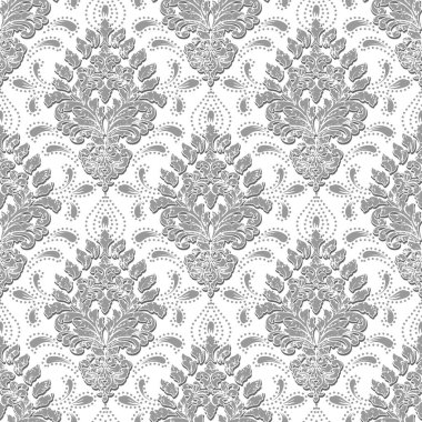 Vektör grunge damask dipsiz desen arkaplanı. Klasik lüks, eski moda İspanyol süsü, duvar kağıtları, tekstil ve ambalaj için kraliyet Victoria dönemi dikişsiz dokusu. Zarif çiçekli barok şablonu