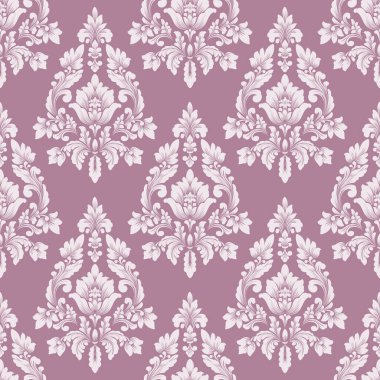 Vektör damask Dikişsiz desen arka plan. Klasik lüks eski moda damask süsleme, duvar kağıtları, tekstil, sarma için Kraliyet Viktorya Dikişsiz doku. Nefis çiçek Barok şablonu