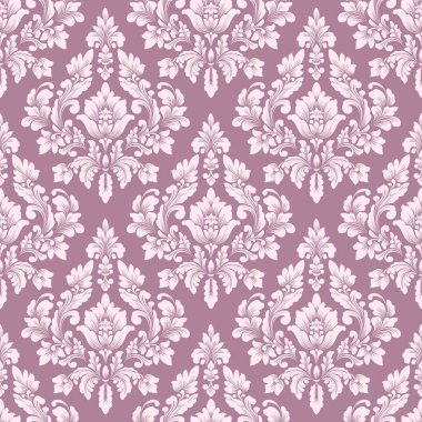Vektör damask Dikişsiz desen arka plan. Klasik lüks eski moda damask süsleme, duvar kağıtları, tekstil, sarma için Kraliyet Viktorya Dikişsiz doku. Nefis çiçek Barok şablonu