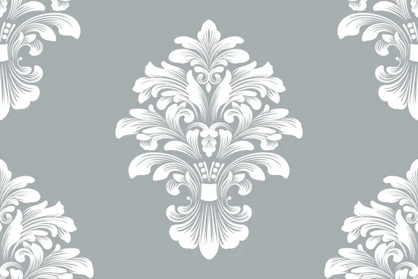 Wektor Damask Bezszwowy Element Wzorca Klasyczny Luksus Staromodny Ozdoba Damask — Wektor stockowy