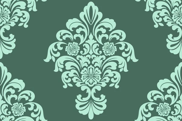 Vector Damast Naadloos Patroon Element Klassieke Luxe Ouderwetse Damast Ornament — Stockvector