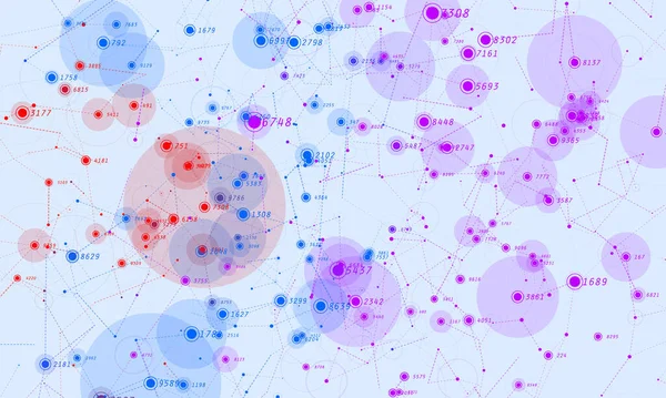 Violett Abstrakt Big Data Visualisering Intricate Finansiella Data Trådar Analys — Stock vektor