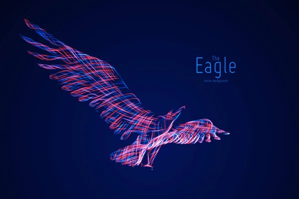 Vector Eagle Fuga Linhas Redemoinho Abstratas Águia Movimento Linhas Azul — Vetor de Stock
