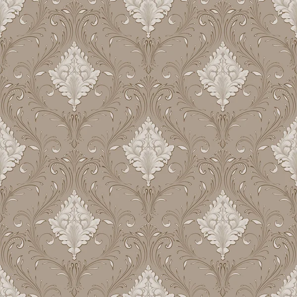 Vecteur Volumétrique Damassé Fond Motif Sans Couture Élégante Texture Gaufrée — Image vectorielle