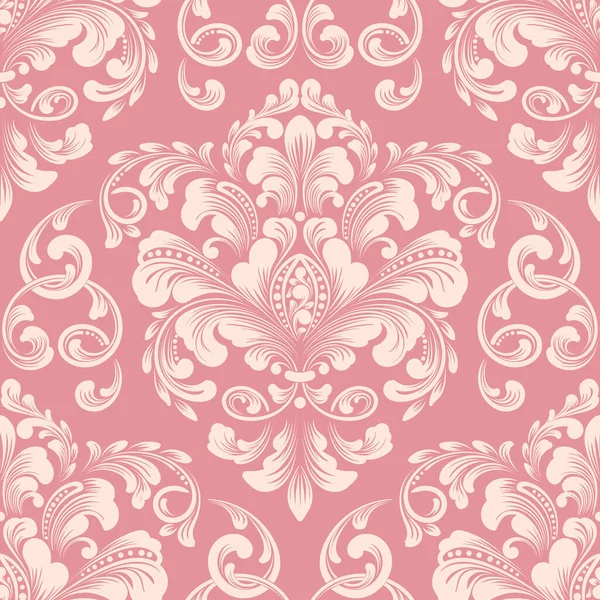 Vector Damask Seamless Pattern Element Classical Luxury Old Fashioned Damask — Stock Vector