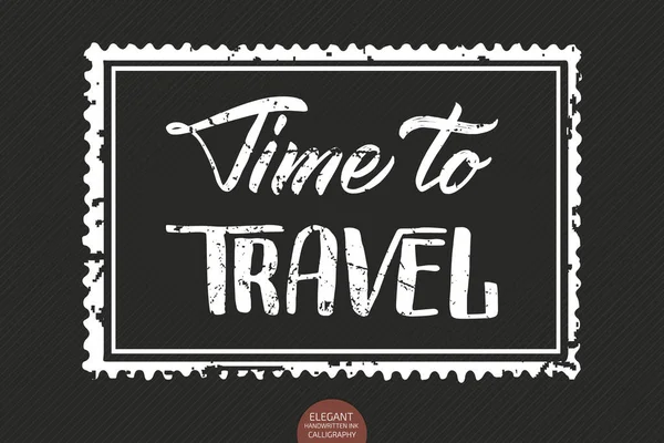 Vektor Schriftzug Time Travel Elegante Moderne Tintenillustration Als Stempel Typografie — Stockvektor