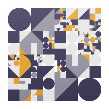 Basit şekilli minimalist bir poster. Prosedür geometrisi. İsviçre tarzı soyut bir düzen. Kavramsal üretken fon formu modern dergi, kitap kapağı, markalaşma, iş sunumları