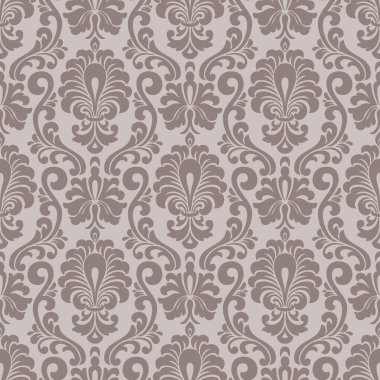 Vektör damask Dikişsiz desen arka plan. Klasik lüks eski moda damask süsleme, duvar kağıtları, tekstil, sarma için Kraliyet Viktorya Dikişsiz doku. Nefis çiçek Barok şablonu