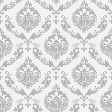 Vektör damask Dikişsiz desen arka plan. Klasik lüks eski moda damask süsleme, duvar kağıtları, tekstil, sarma için Kraliyet Viktorya Dikişsiz doku. Nefis çiçek Barok şablonu