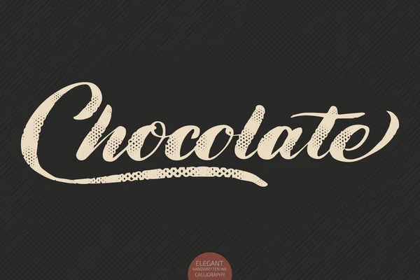 Letras Café Vector Dibujado Mano Caligrafía Chocolate Elegante Ilustración Moderna — Vector de stock