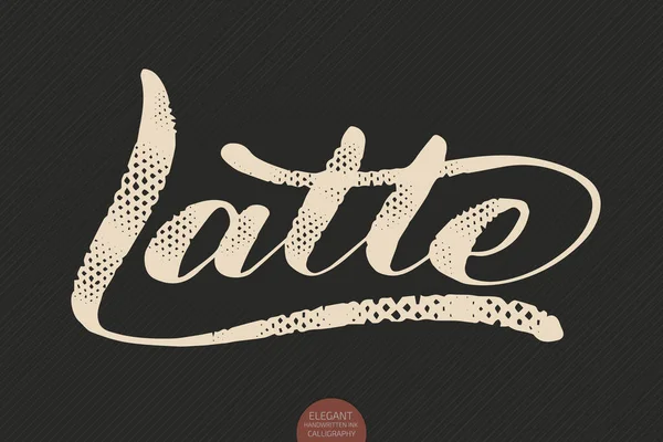 Lettrage Café Calligraphie Vectorielle Dessinée Main Latte Élégante Illustration Moderne — Image vectorielle