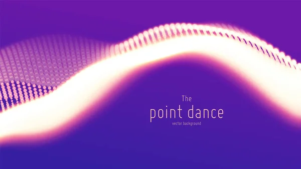 Vector abstract violet particle wave, points array, shallow depth of field. Futuristic illustration. Technology digital splash or explosion of data points. Point dance waveform. Cyber UI, HUD element