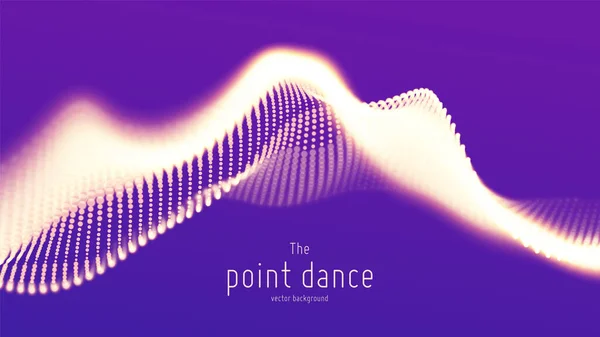 Vector abstract violet particle wave, points array, shallow depth of field. Futuristic illustration. Technology digital splash or explosion of data points. Point dance waveform. Cyber UI, HUD element