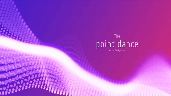 Vector abstract violet particle wave, points array, shallow depth of field. Futuristic illustration. Technology digital splash or explosion of data points. Point dance waveform. Cyber UI, HUD element